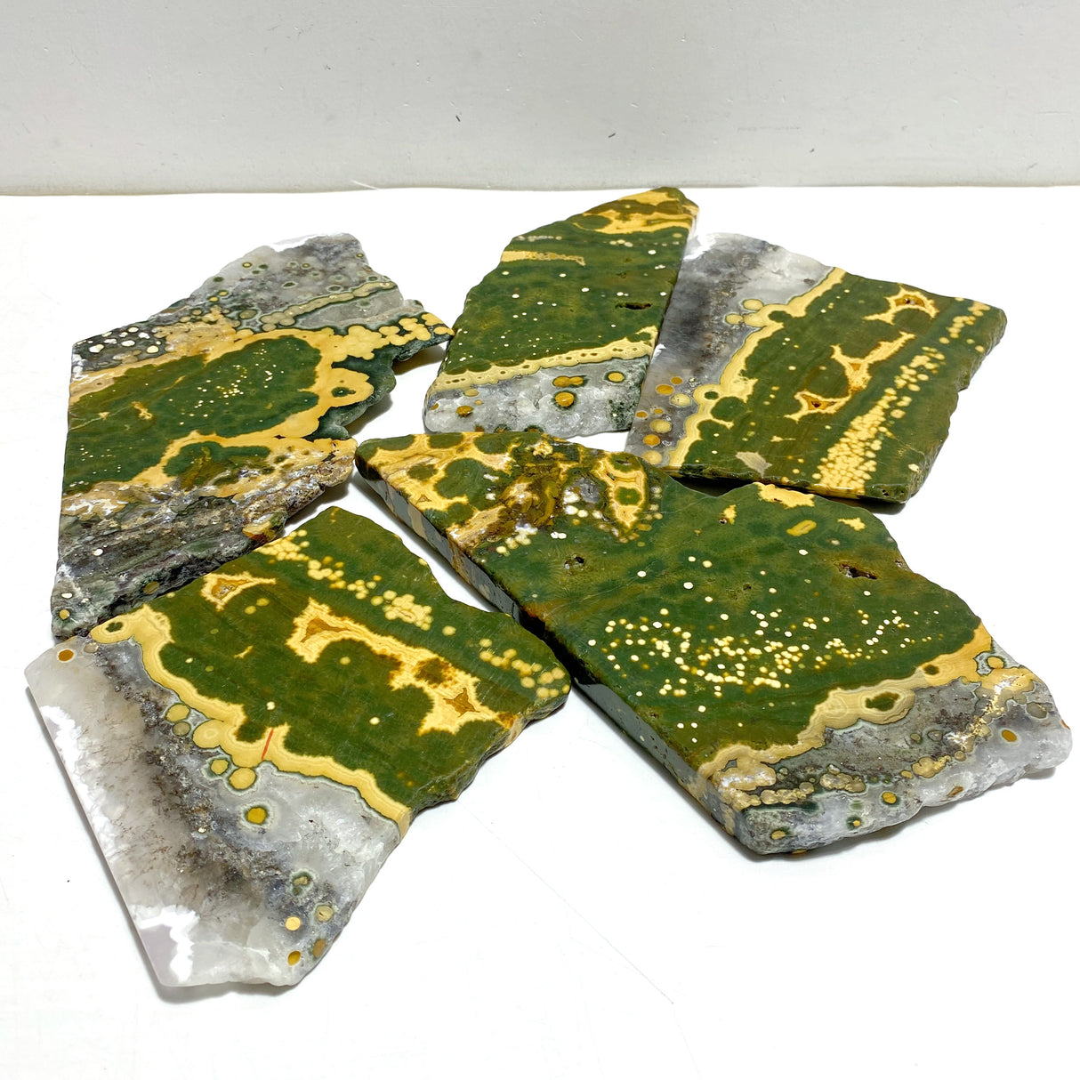 5 Pieces Large 8th Vein Ocean Jasper Slabs