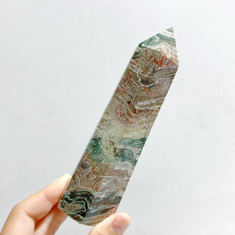 11 Pieces Green Stripe Jasper Point #1