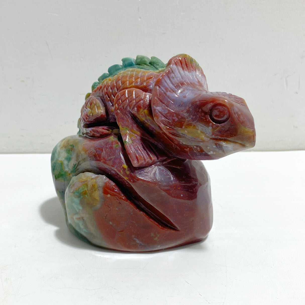 2 Pieces Ocean Jasper Lizard Carving #5