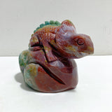 2 Pieces Ocean Jasper Lizard Carving #5