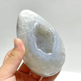 5 Pieces Geode Druzy Eggs Carving With Stand