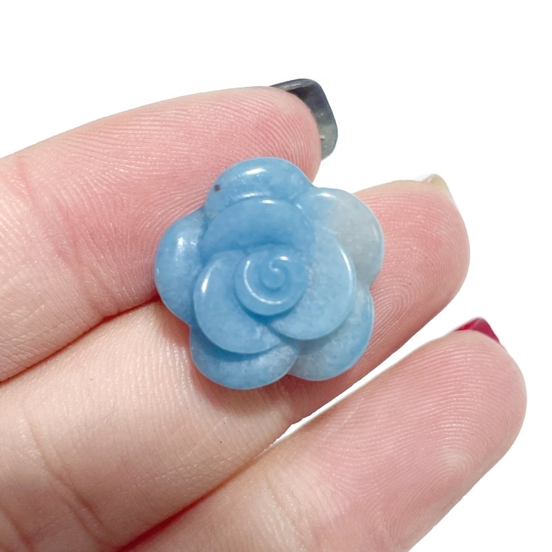 0.79in Small Trolleite Rose Flower Carving Wholesale - Wholesale Crystals