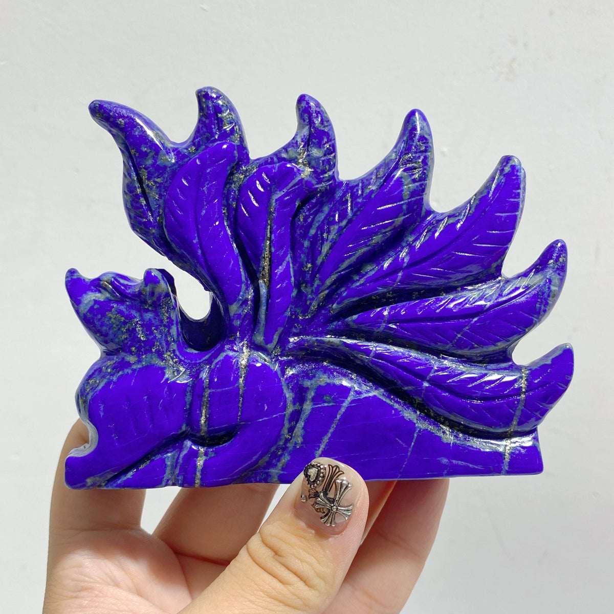 6 Pieces Lapis Lazuli Nine-tailed Fox Carving
