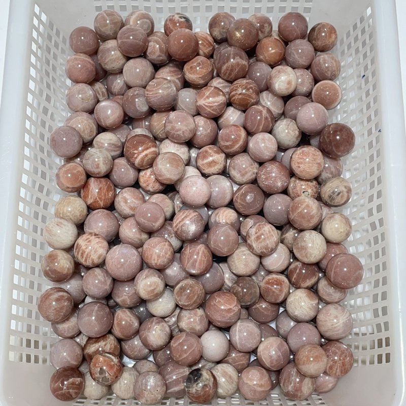 0.8 - 1.1in Beautiful Spark Sunstone Spheres Wholesale - Wholesale Crystals