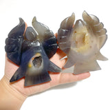 13 Pieces Geode Agate Druzy Angel Carving