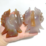 13 Pieces Geode Agate Druzy Angel Carving