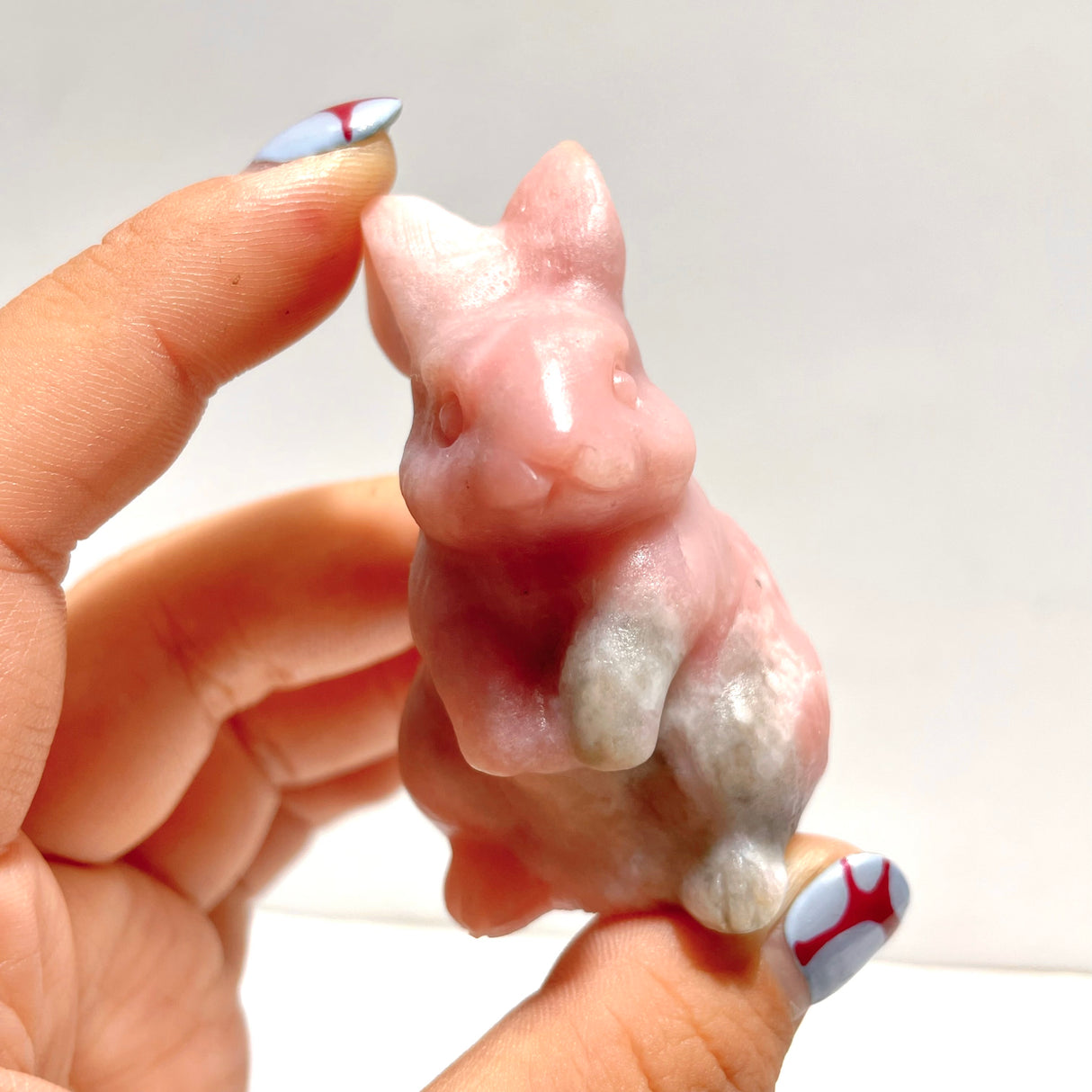 Pink Opal Rabbit Carving Wholesale