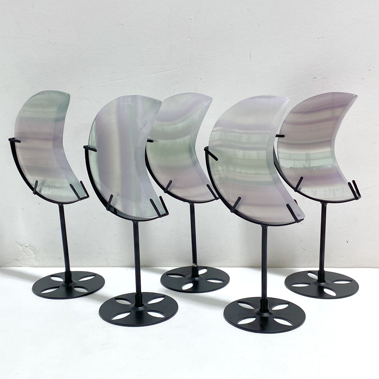 Fluorite Moon Carving With Stand Wholesale