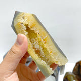 19 Pieces Beautiful Geode Druzy Agate Four-sided Tower Point