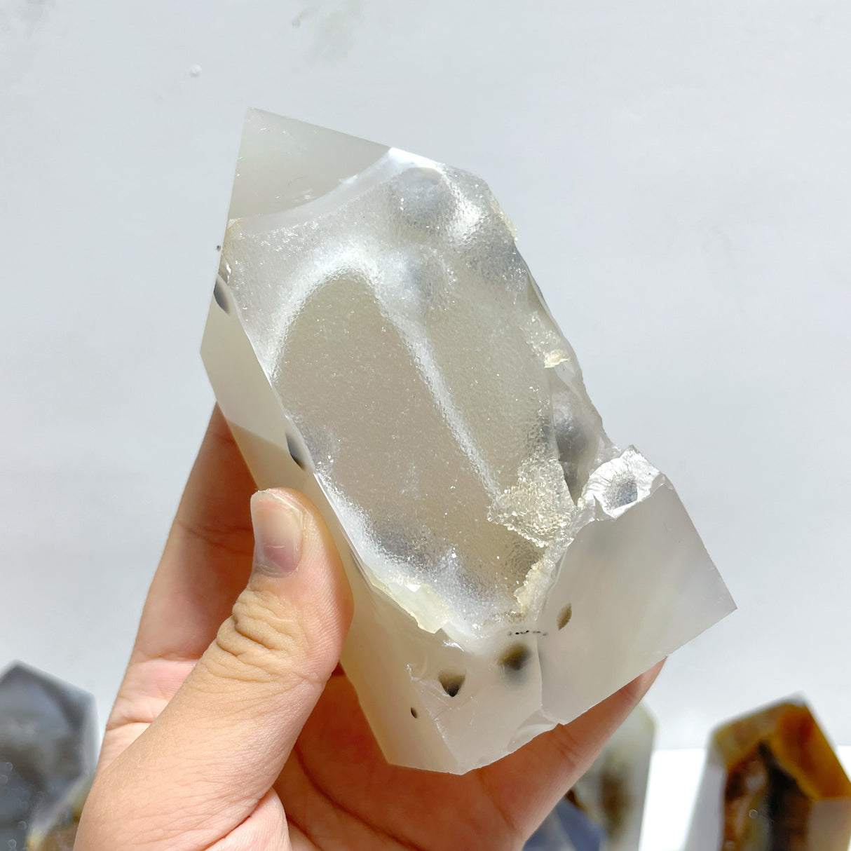 19 Pieces Beautiful Geode Druzy Agate Four-sided Tower Point