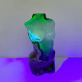 4 Pieces Volcano Agate Goddess Carving (UV-Reactive)