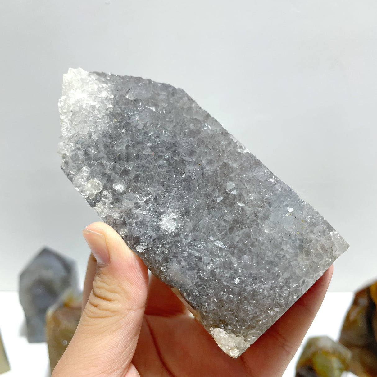 19 Pieces Beautiful Geode Druzy Agate Four-sided Tower Point
