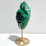 Unique Malachite Raw Bottom With Stand