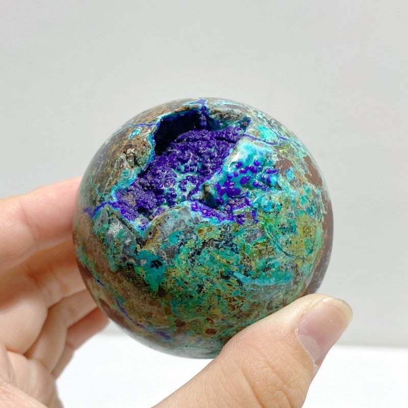10 Pieces Azurite Mixed Malachite Spheres 3 -Wholesale Crystals