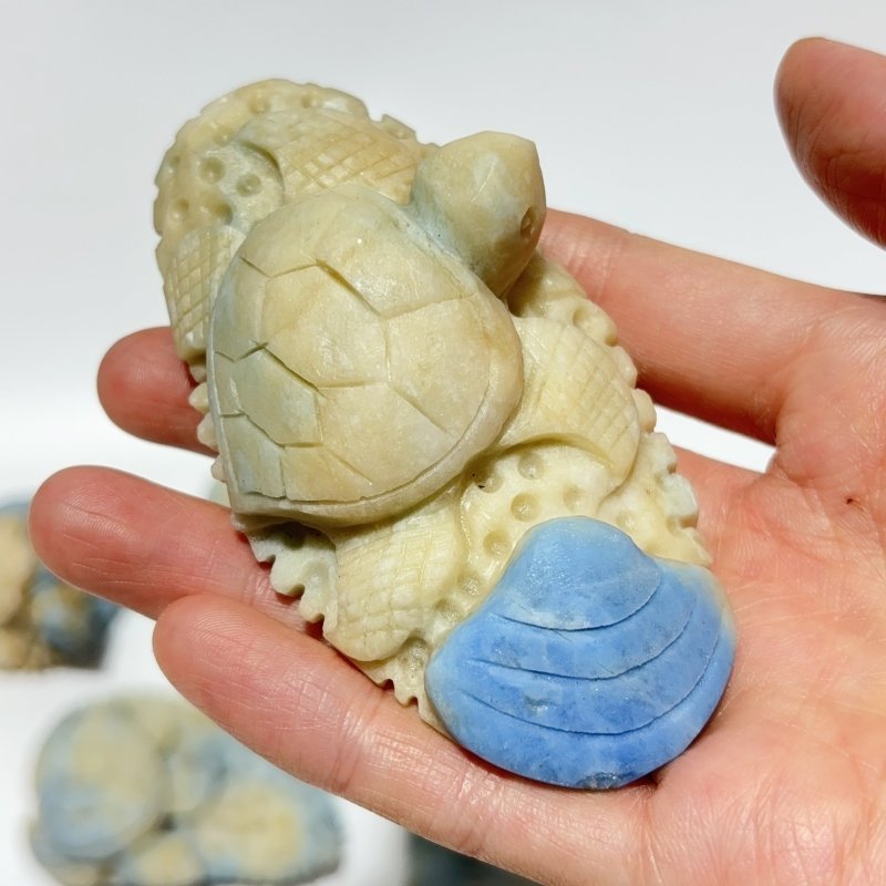 10 Pieces Blue Dumortierite Sea Turtle Carving - Wholesale Crystals