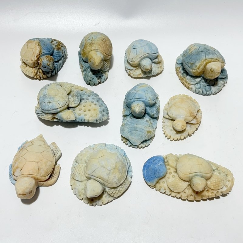 10 Pieces Blue Dumortierite Sea Turtle Carving - Wholesale Crystals