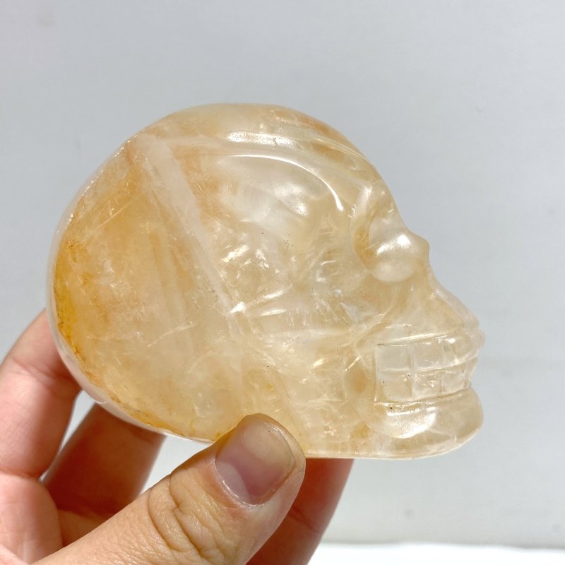 10 Pieces Hematoid Quartz Golden Fire Quartz Skull Carving - Wholesale Crystals