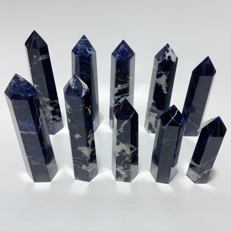 10 Pieces High Quality Sodalite Tower Points -Wholesale Crystals