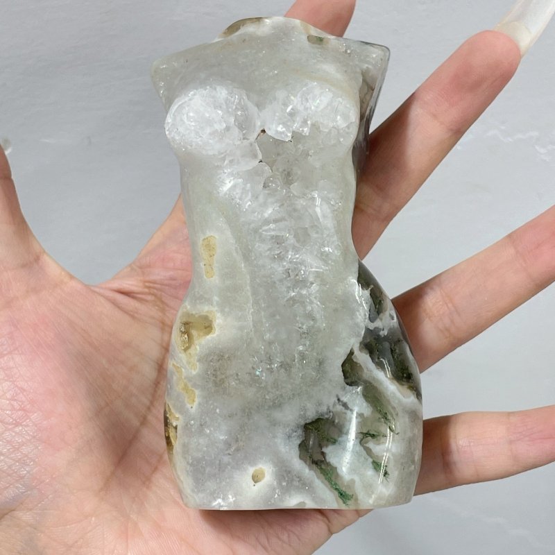 10 Pieces Moss Agate Goddess Carving - Wholesale Crystals