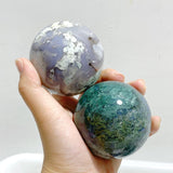 10 Pieces Moss Agate Spheres Ball - Wholesale Crystals