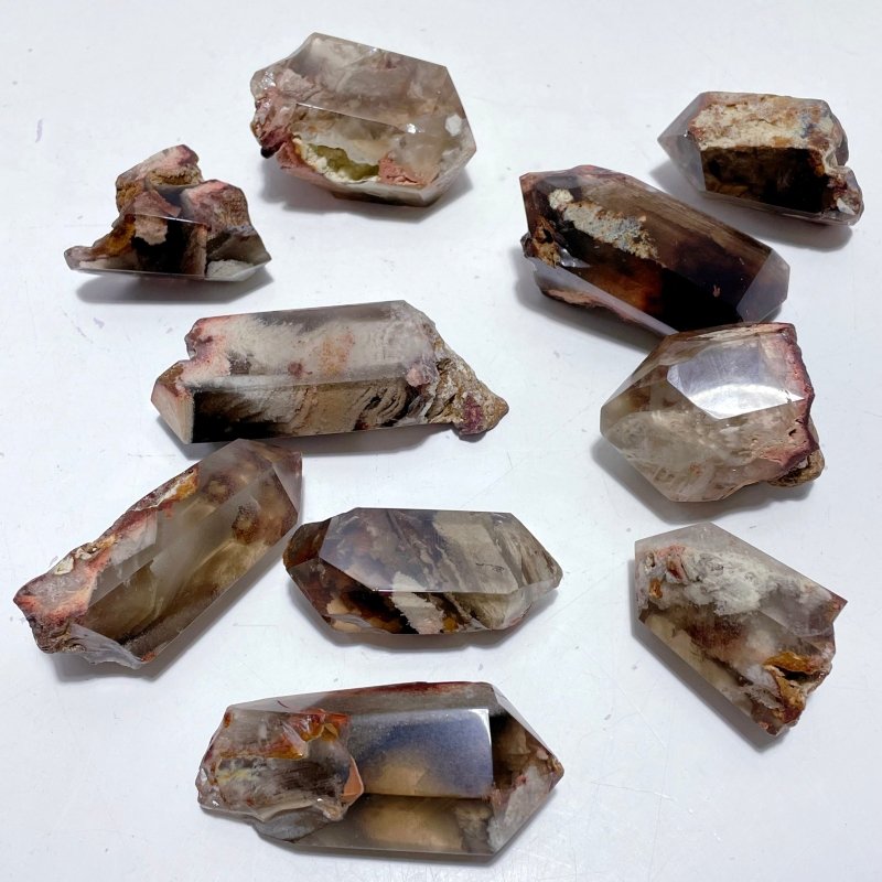 10 Pieces Polished Unique Smoky Quartz Garden Quartz - Wholesale Crystals