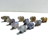 10 pieces Small Geode Agate Druzy Elephant Carving - Wholesale Crystals