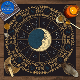 11 Mystical Runes Starry Sky Moon Phase Tarot Tablecloth - Wholesale Crystals