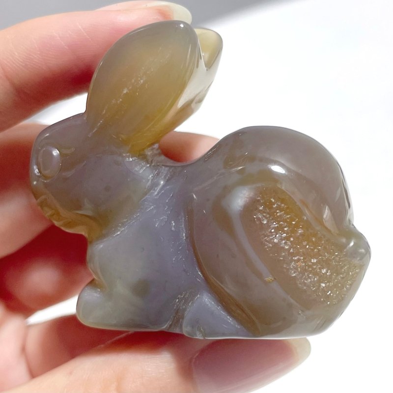 11 Pieces Agate Rabbit Carving - Wholesale Crystals