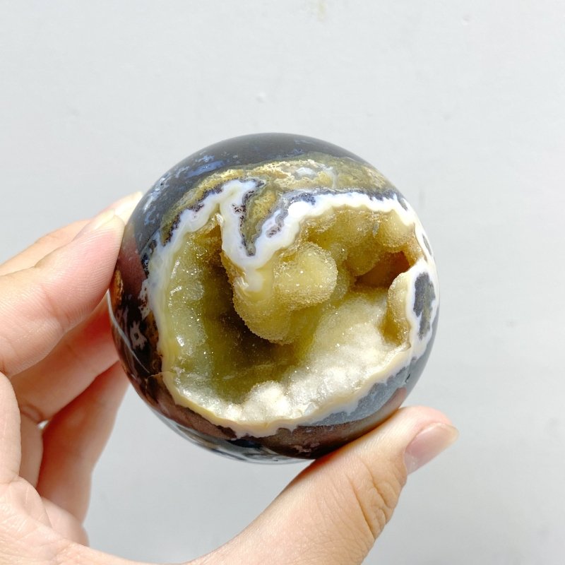 11 Pieces Beautiful Geode Druzy 8th Vein Ocean Jasper Spheres -Wholesale Crystals