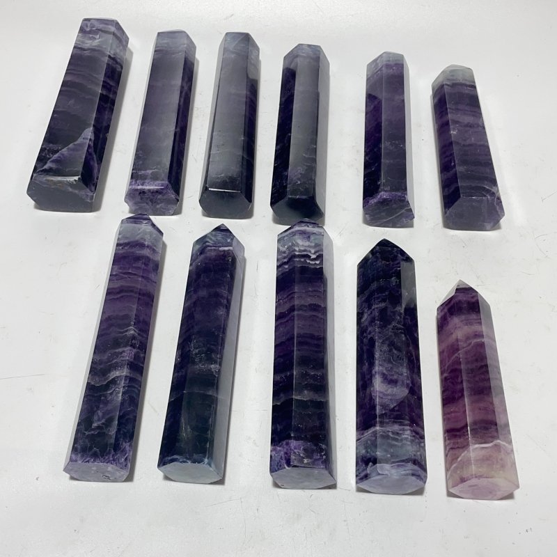 11 Pieces Beautiful Rainbow Purple Fluorite Crystal Tower -Wholesale Crystals