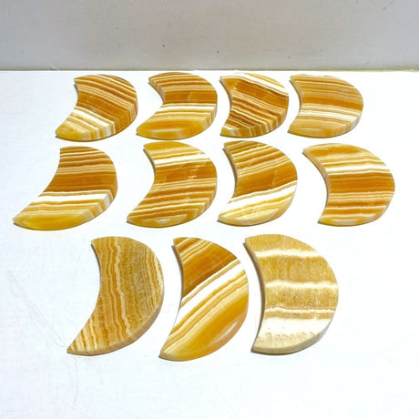11 Pieces Beautiful Yellow Calcite Moon - Wholesale Crystals