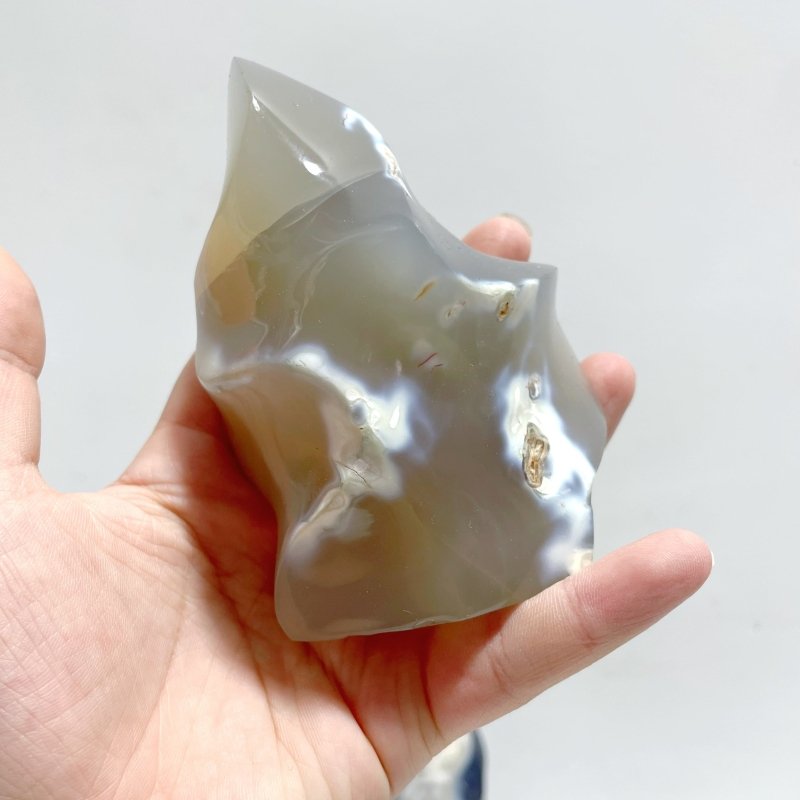 11 Pieces Black Orca Agate Flame Carving - Wholesale Crystals