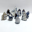 11 Pieces Black Orca Agate Flame Carving - Wholesale Crystals