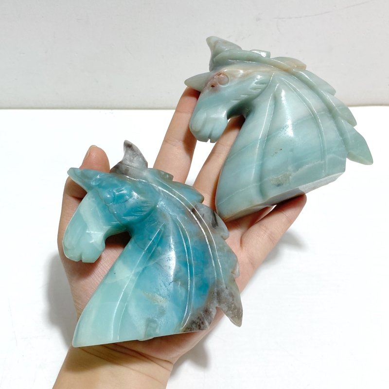 11 Pieces Caribbean Calcite Unicorn Carving - Wholesale Crystals