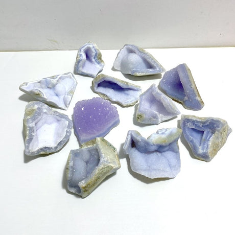 11 Pieces Geode Blue Chalcedony Druzy - Wholesale Crystals