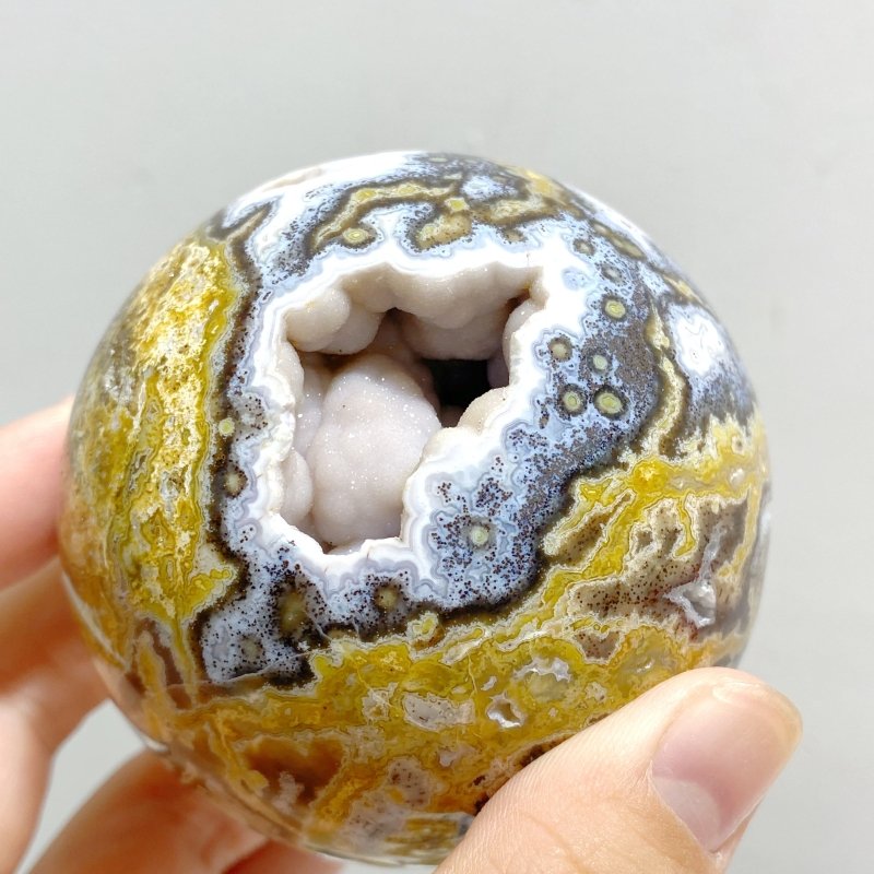 11 Pieces Geode Druzy 8th Vein Ocean Jasper Spheres -Wholesale Crystals