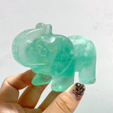 11 Pieces Green Fluorite Elephant Carving -Wholesale Crystals
