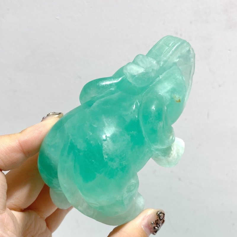 11 Pieces Green Fluorite Elephant Carving -Wholesale Crystals