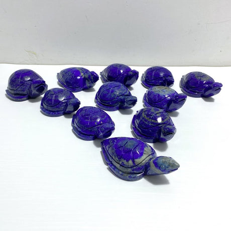 11 Pieces Lapis Lazuli Sea Turtles Carving - Wholesale Crystals
