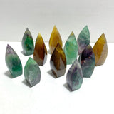 11 Pieces Large Rainbow Fluorite Mixed Color Flame High Quality - Wholesale Crystals