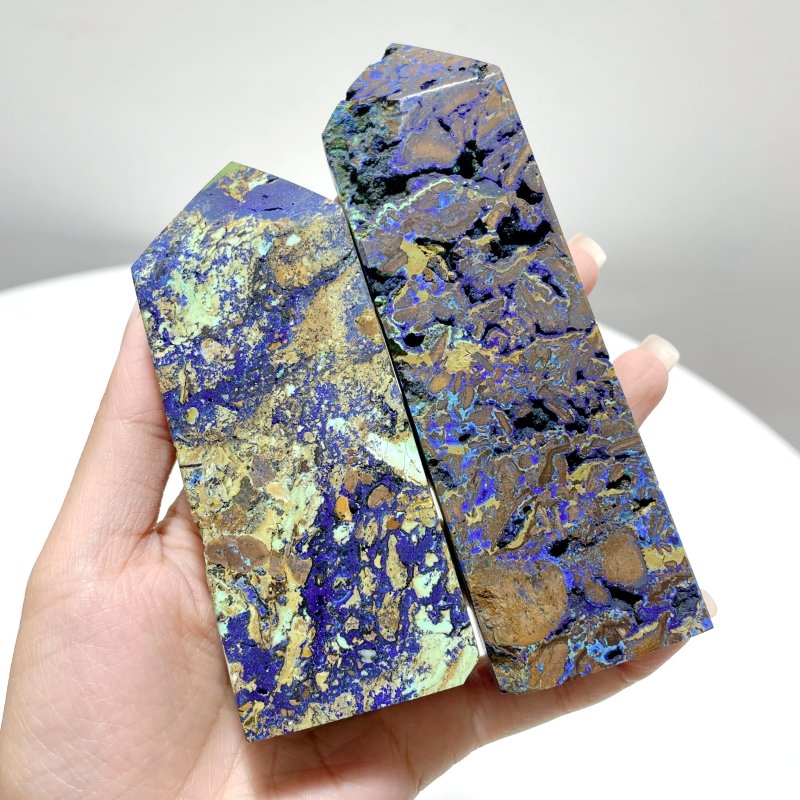 11 Pieces Unique Azurite Malachite Tower - Wholesale Crystals