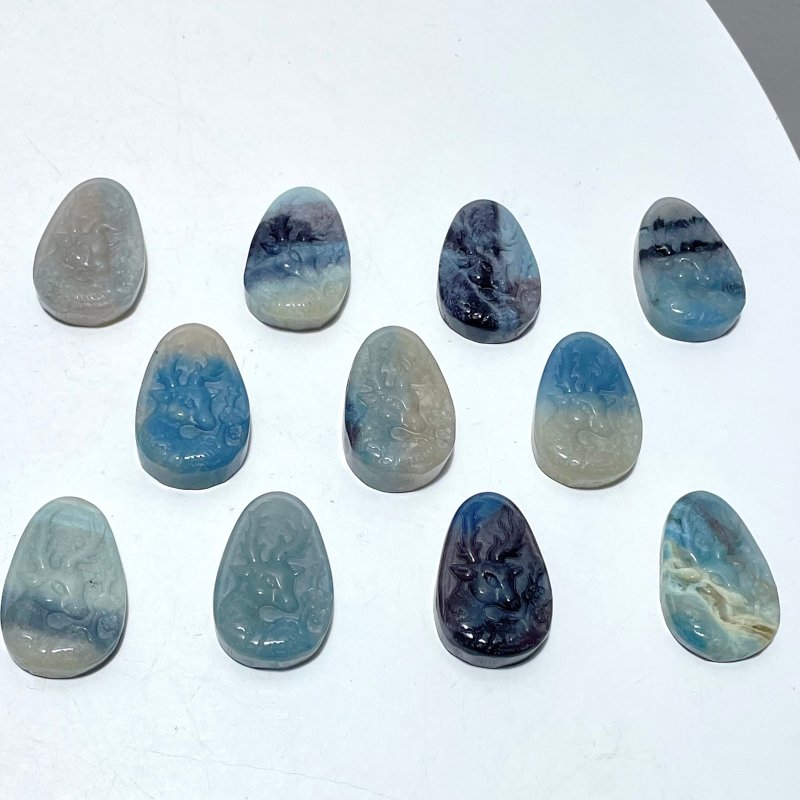 11 Pieces Unique Trolleite Sika Deer Crystal Carving - Wholesale Crystals