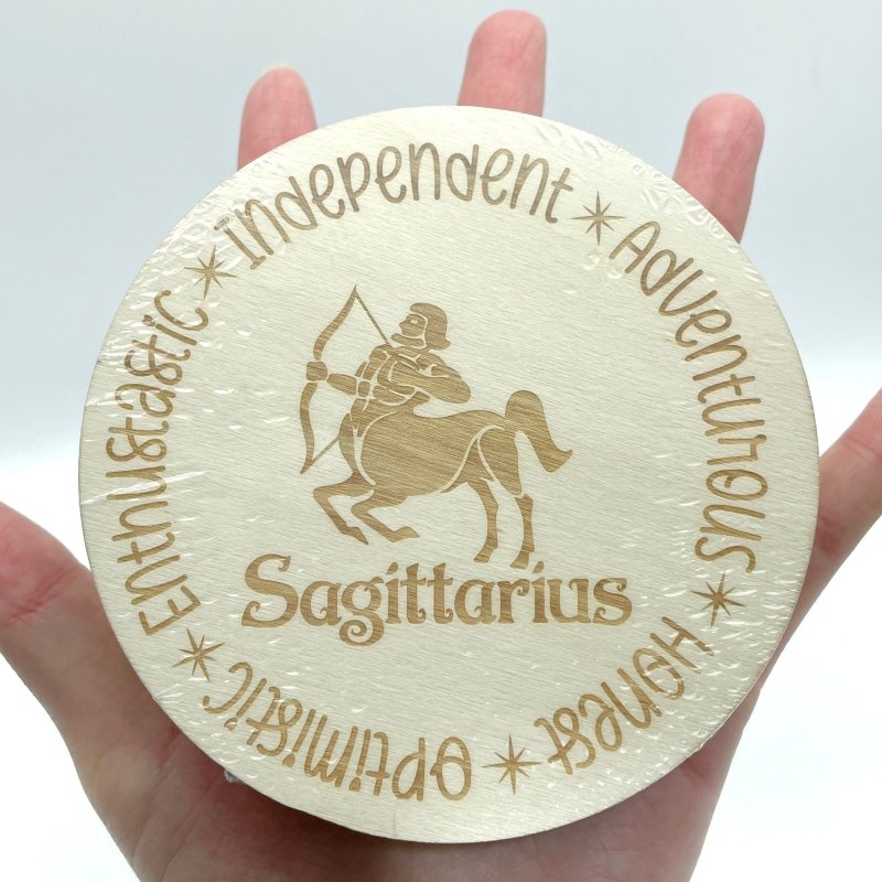 12 Constellations Zodiac Sign Wooden Slices Crystal Astrology Gift Coaster - Wholesale Crystals