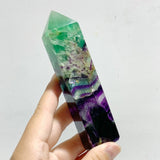 12 Pieces Feather Fluorite Four - Sided Tower Points - Wholesale Crystals