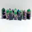 12 Pieces Feather Fluorite Four - Sided Tower Points - Wholesale Crystals