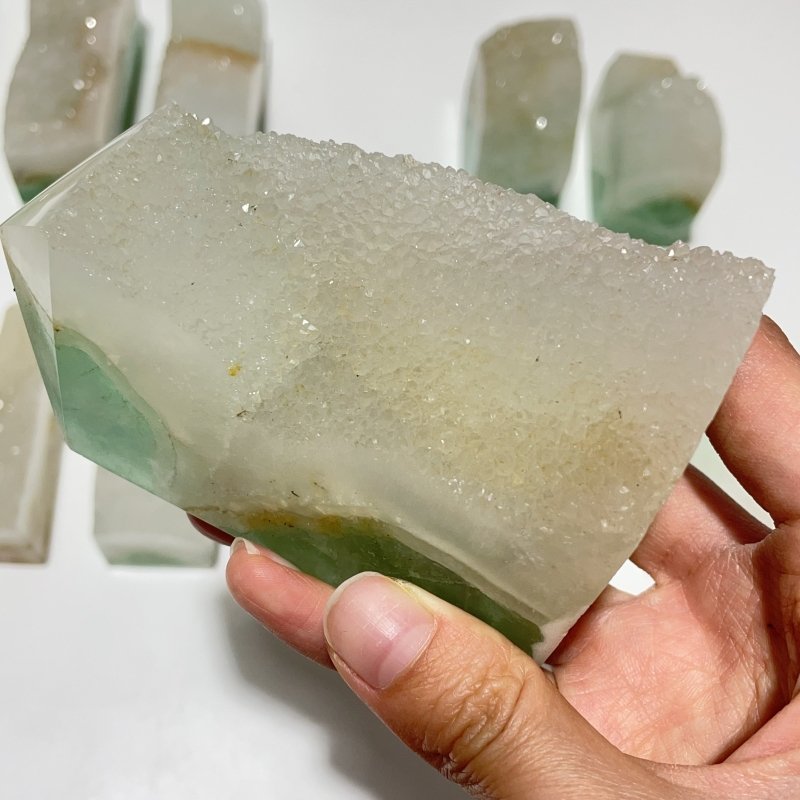 12 Pieces Fluorite Geode Druzy Tower Points -Wholesale Crystals