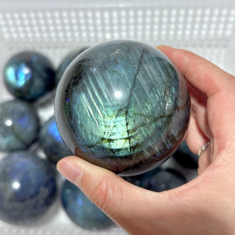 12 Pieces High Quality Labradorite Spheres -Wholesale Crystals