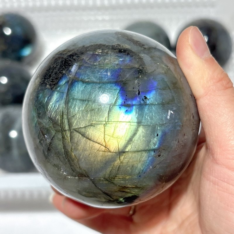 12 Pieces High Quality Labradorite Spheres -Wholesale Crystals