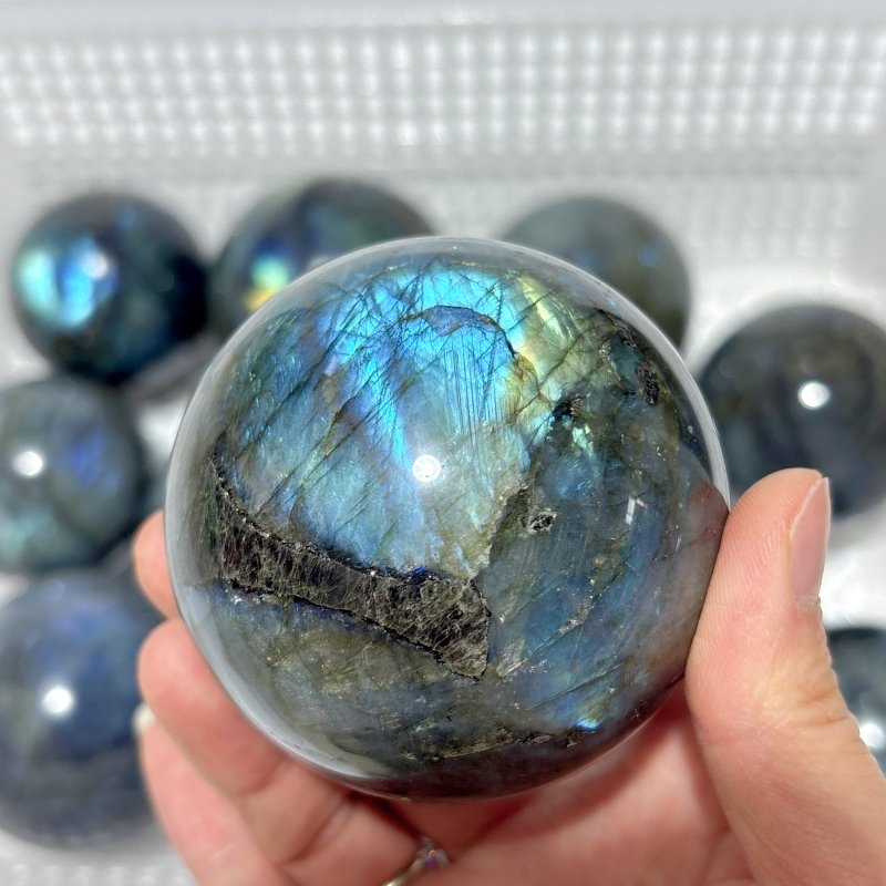 12 Pieces High Quality Labradorite Spheres -Wholesale Crystals