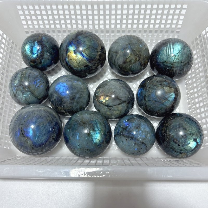 12 Pieces High Quality Labradorite Spheres -Wholesale Crystals